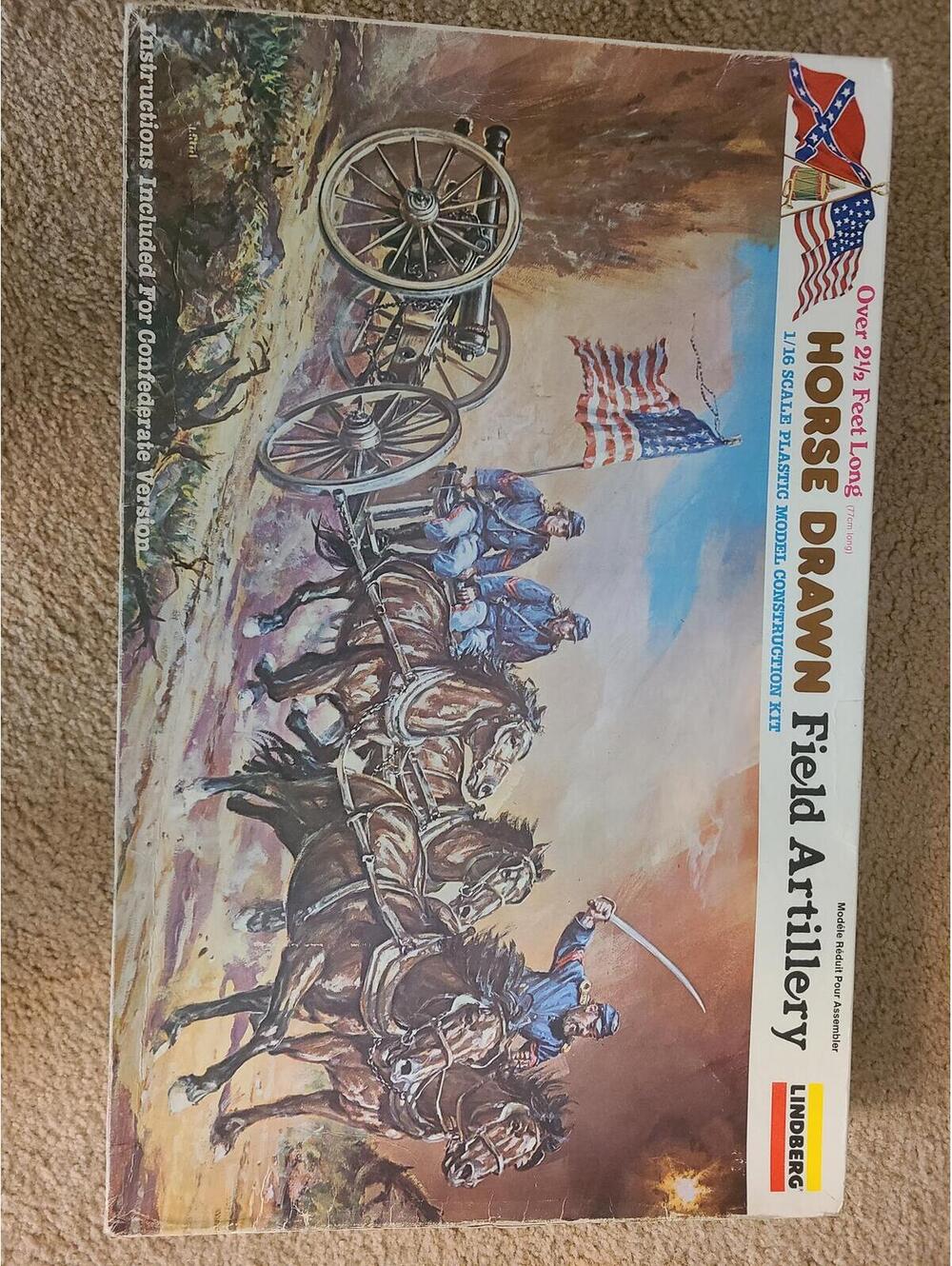 Lindberg 1/16 Scale Civil War Horse Drawn Field Artillery Unit Plastic Model